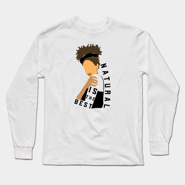 Natural is the best - natural curly hair beautiful women Long Sleeve T-Shirt by Abstract Designs